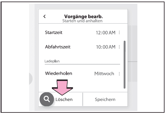 Ändern der registrierten Ladezeitpläne
