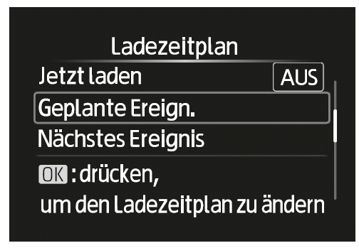 Registrieren des Ladezeitplans