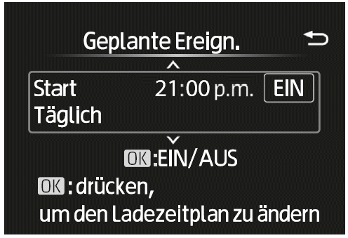 Ein- und Ausschalten der Ladezeitpläne
