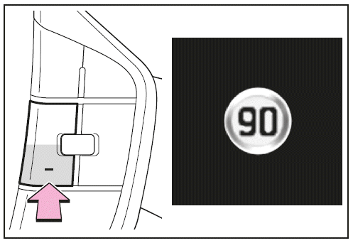 Wenn die eingestellte Fahrzeuggeschwindigkeit höher als das erkannte Tempolimit ist