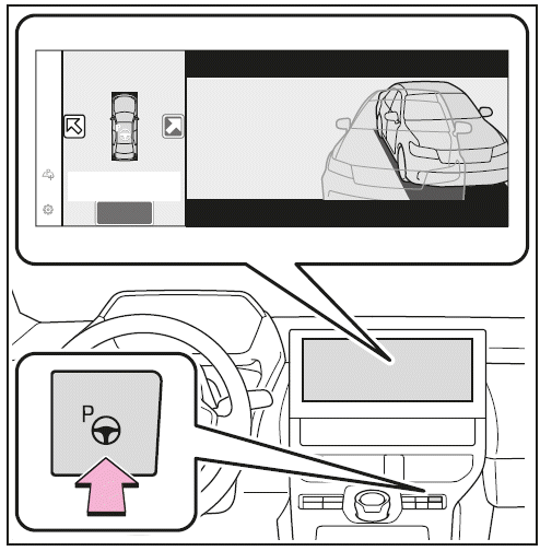 Verlassen eines Parkplatzes mit der parallelen Ausparkfunktion